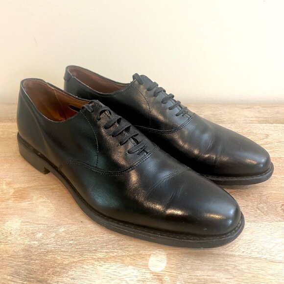 ALLEN EDMONDS CARLYLE Plain-Toe Men's Leather Oxford Dress Shoes Black Size 9.5 - Picture 4 of 9